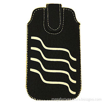 Push-pull leather pouch for smartphone, optional colors and customized logos are welcome